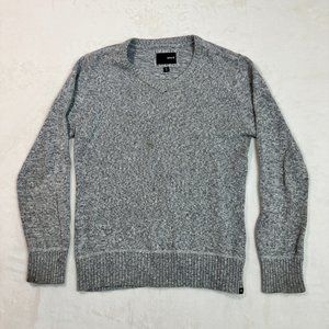 Hurley Men's L Sweater Gray Textured Knit V-Neck Pullover Casual Knitwear